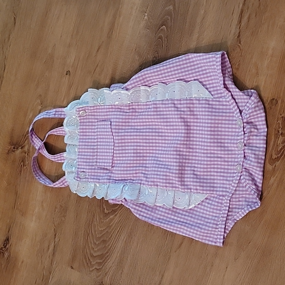Pink Gingham Kids One Piece